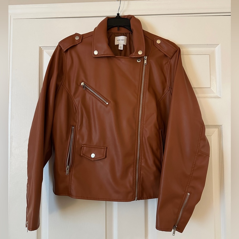 Nine West Tan Faux Leather Jacket